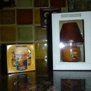 Yankee candles mini jar candle with mini shade and box of 12 tea lights